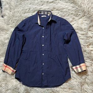 Burberry Solid Navy Casual shirt